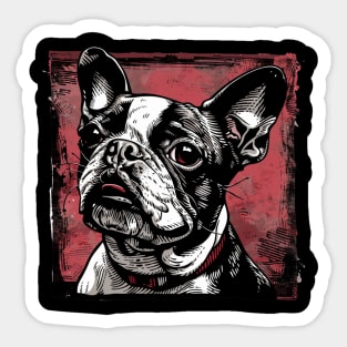 Retro Art Boston Terrier Dog Lover Sticker